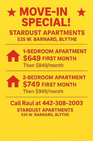 $649.00 / 1br - Apartamento de una habitación en alquiler en Blythe63668337645057120