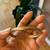 Solid Yellow Gold Bangle open from the side with Beautiful Design 7 thumbnail
