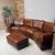 Genuine Brown Home Theater Curved Sectional With Ottoman - Delivery Available 9 thumbnail