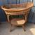 True VTG Hollywood Regency Bamboo Rattan Oval Tea Table Stationary Bar 1 thumbnail