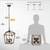 4 Light Farmhouse Chandelier, Rustic Ceiling Light Lantern Light Fixture with Wo 2 thumbnail