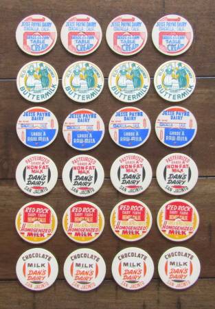 Vintage lot of 24 Milk Bottle Caps, new old stock 1