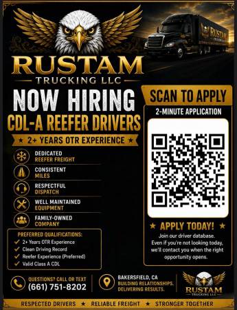 CDL Class A OTR Driver - CA ⇄ TX Reefer | $1,800-$2,100+/Week 1