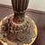PAIR of Vintage Unique Lilac Slag Glass Etched Birds Lily Base Table L 4 thumbnail