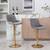 Fashionable Adjustable Swivel Bar Chairs Set of 2, Velvet Barstools wi 3 thumbnail