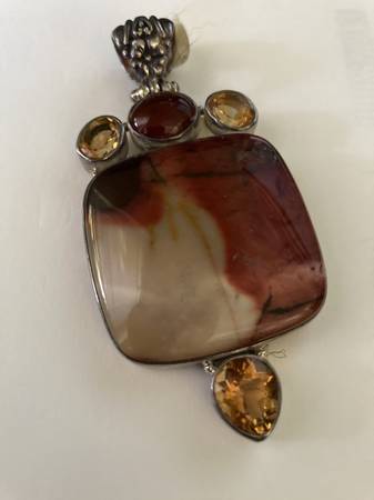 Semi Precious Stone Pendants incased in Silver 1
