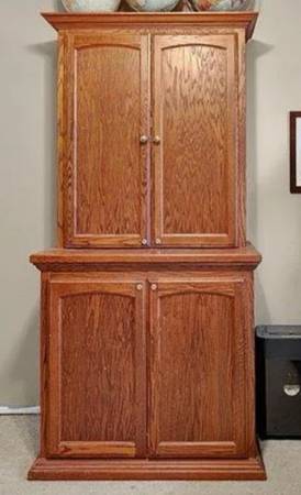 2-Piece Wood Cabinet Storage 1