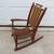 ANTIQUE CHILDS WOOD/FABRIC ROCKING CHAIR 3 thumbnail
