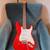 Fender Squier Stratocaster red bullet electric guitar 1 thumbnail