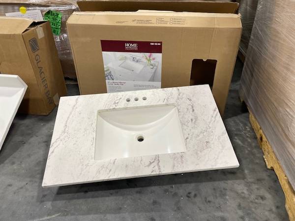 37 in. W x 22 in. D Engineered Stone Vanity Top Lunar 1