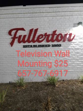 Television wall mounting/ TELEVISION ON WALL $25 1