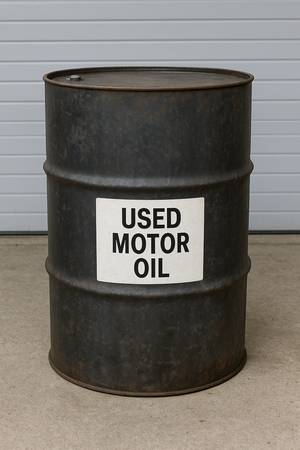 FREE - 55 Gallon Drum clean used motor oil; only motor oil: clean. 1
