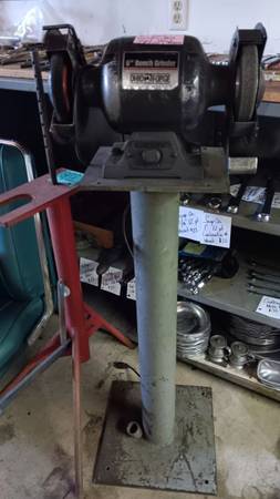 Ohio Forge Dual Grinder on Heavy Duty 3/8" Plate Stand 1