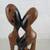 African Tribal Art Man & Woman Kissing Wood Sculpture-14 1/4" Tall 2 thumbnail