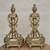 Pair of ornate Neoclassical style brass andiron, firedog, chenet 12 thumbnail