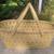 Large Vintage All Wood Basket With Folding Handles 2 thumbnail