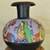 Beautiful colorfully hand painted 16" tall brass pitcher pot vessel 4 thumbnail