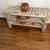 Shelving planter vase stand organizer solid wood distressed white 8 thumbnail