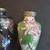 Chinese Cloisonne Brass Carved Vases 2pc 3 thumbnail