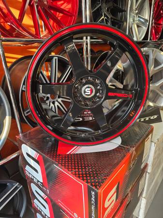 20x9 Spec 1 SPT 33 Black/Red Wheels 1