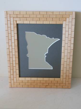 #195 Minnesota state outline on a framed mirror 1