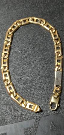 Vintage Italian 14k Two-Tone Gold Greek Key Link-Signed Faro Italy-11. 1