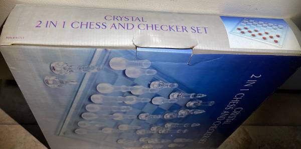 Vintage Godinger Silver Art Crystal 2 In 1 Chess And Checker Set #6171 - $20 (Baldwin)63471463760641123