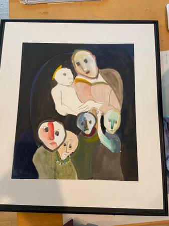 Howard Margolis Midcentury Mixed Media Painting 1