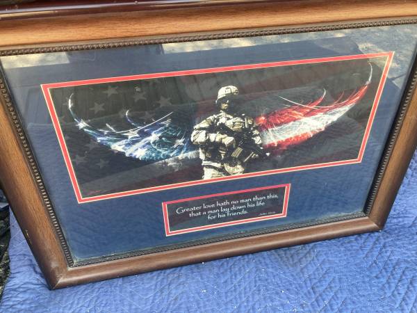 Framed poster under glass 1