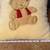 BROWN TEDDY BEAR IN RED VEST WITH GOLD TRIM THROW PILLOW BEIGE 15" 4 thumbnail