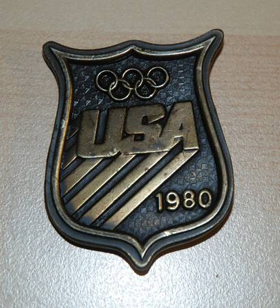 1980 OLYMPIC BRASS BELT BUCKLE 1