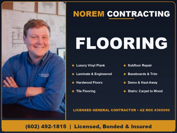 Licensed Contractor for Flooring Installation - LVP, Hardwood and Tile 1
