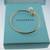 TIFFANY & CO. AU750 18K GOLD BANGLE BRACELET WITH PEARL/GOLD BALL 11 thumbnail