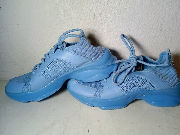 Madden NYC Big Girl Blue Rhinestone Sneakers, Size 5 - NEVER WORN 1