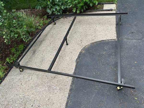 New Bed Frame Folding Queen Size With Cross Support on Casters - $35 (Waukesha)63470464549633121