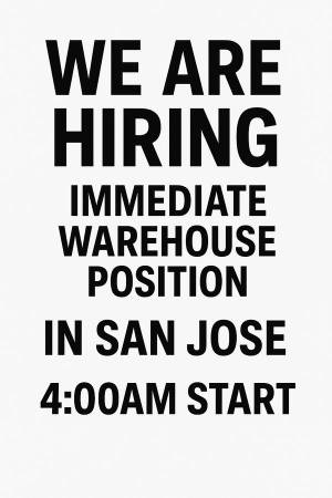 Immediate Warehouse Manufacturing Position - Contratación inmediata 1