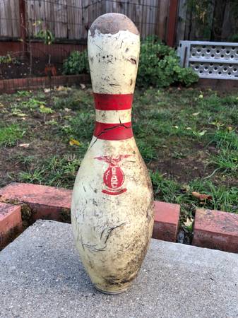 Vintage Plastic Coated Nylonized Dura-Mark Bowling Pin-Vulcan Corp 1