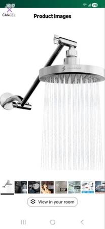 Rain Shower Head with Extension Arm - New 1