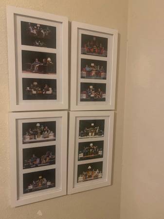 White 4x6 photo frames three pictures collage art decor 1