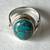 Signed Blue Copper Turquoise Sterling Silver Ring Size 7 3/4 - Beauty! 3 thumbnail