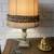 Vintage Lamp w/ Linen Shade w/ Fluted Ribbon Detail 2 thumbnail