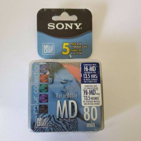 Sony Minidisc MD 5 Pack 80 Min -Sealed 1