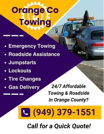 OC Towing - Save Money on Roadside Assistance 24/7 (949) 379-1551 1