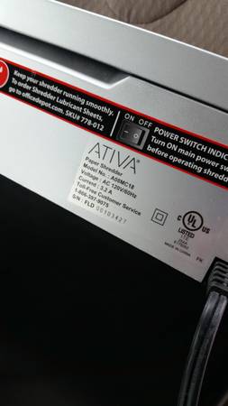 Ativa paper shredder A08MC18 1