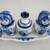 Russian Gzhel Porcelain Salt & Pepper Condiment Set With Tray 4 thumbnail