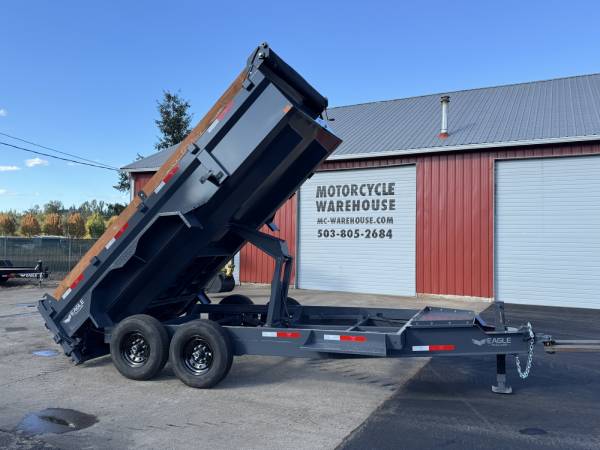 Eagle DUMP Trailer 7X14- Dual Axle 14K GVW* Ramps & Tarp 1