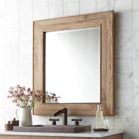 Mirror Square - Rustic Solid Oak Frame 1
