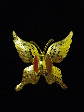 Gold tone butterfly pin 1