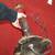 LAMP Vintage Style Bronze Red Glass Ceramic Light For Restoration 5 thumbnail