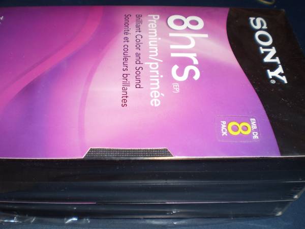3 Sony T-160 8 HRS Blank VHS Tapes Premium Grade, NEW 1